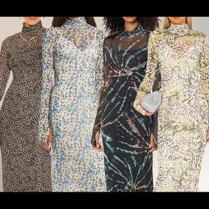 AFRM XS mesh body con midi dress